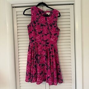 Pink Navy Floral Sleeveless Dress Size Small